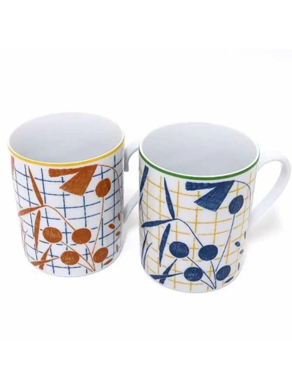 Hermes Mug <walk In The Garden> Set Of 2 Mugs Porcelain P Blue